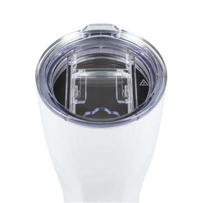 Front View of White Mega Victor Recycled Vacuum Insulated Tumbler 30oz plain