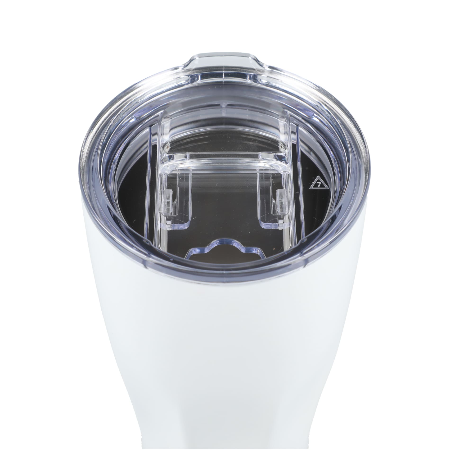 Front View of White Mega Victor Recycled Vacuum Insulated Tumbler 30oz plain