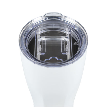 Front View of White Mega Victor Recycled Vacuum Insulated Tumbler 30oz plain