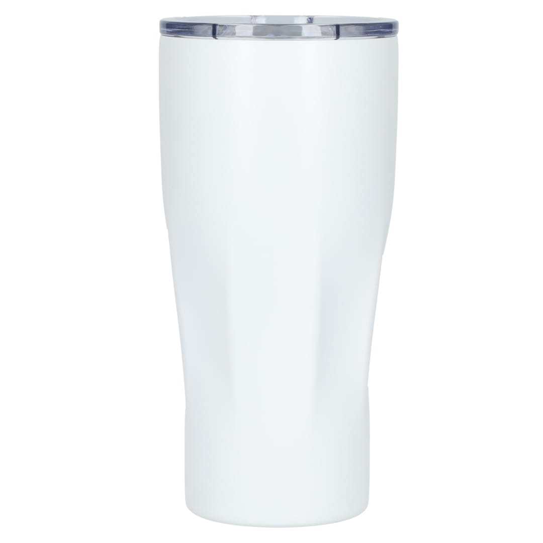 Front View of White Mega Victor Recycled Vacuum Insulated Tumbler 30oz plain