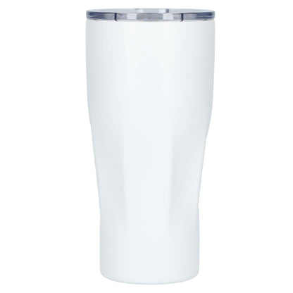 Front View of White Mega Victor Recycled Vacuum Insulated Tumbler 30oz plain