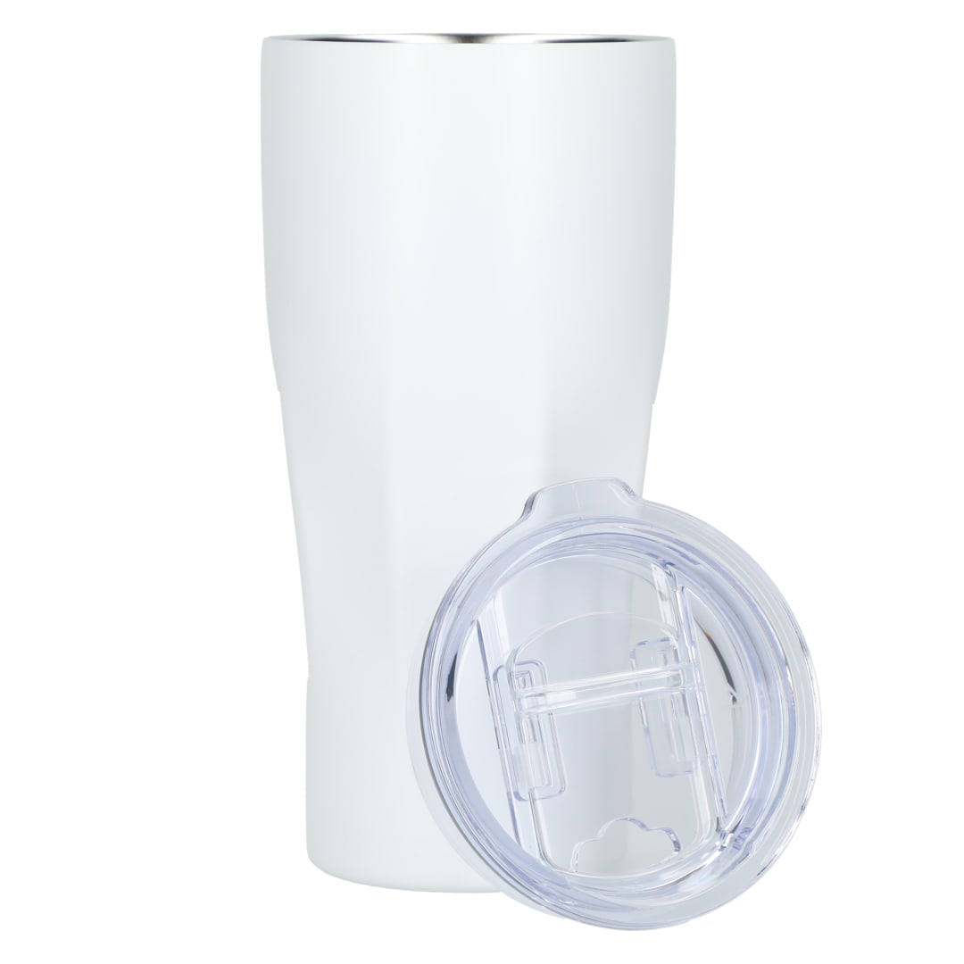 Front View of White Mega Victor Recycled Vacuum Insulated Tumbler 30oz plain