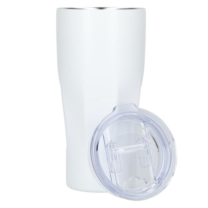 Front View of White Mega Victor Recycled Vacuum Insulated Tumbler 30oz plain