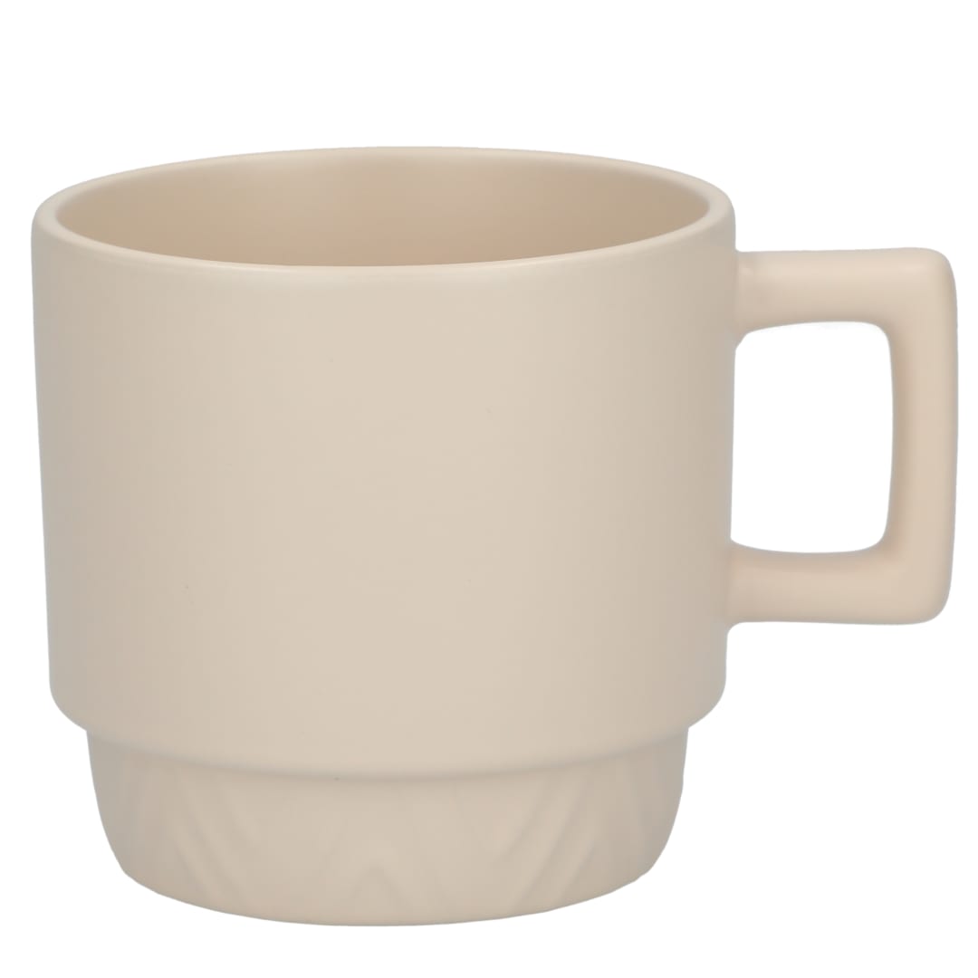 Front View of White Paco 12oz Ceramic Mug plain