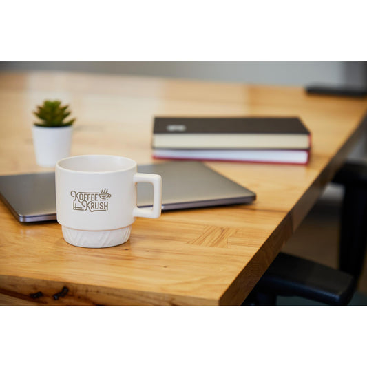 Front View of White Paco 12oz Ceramic Mug