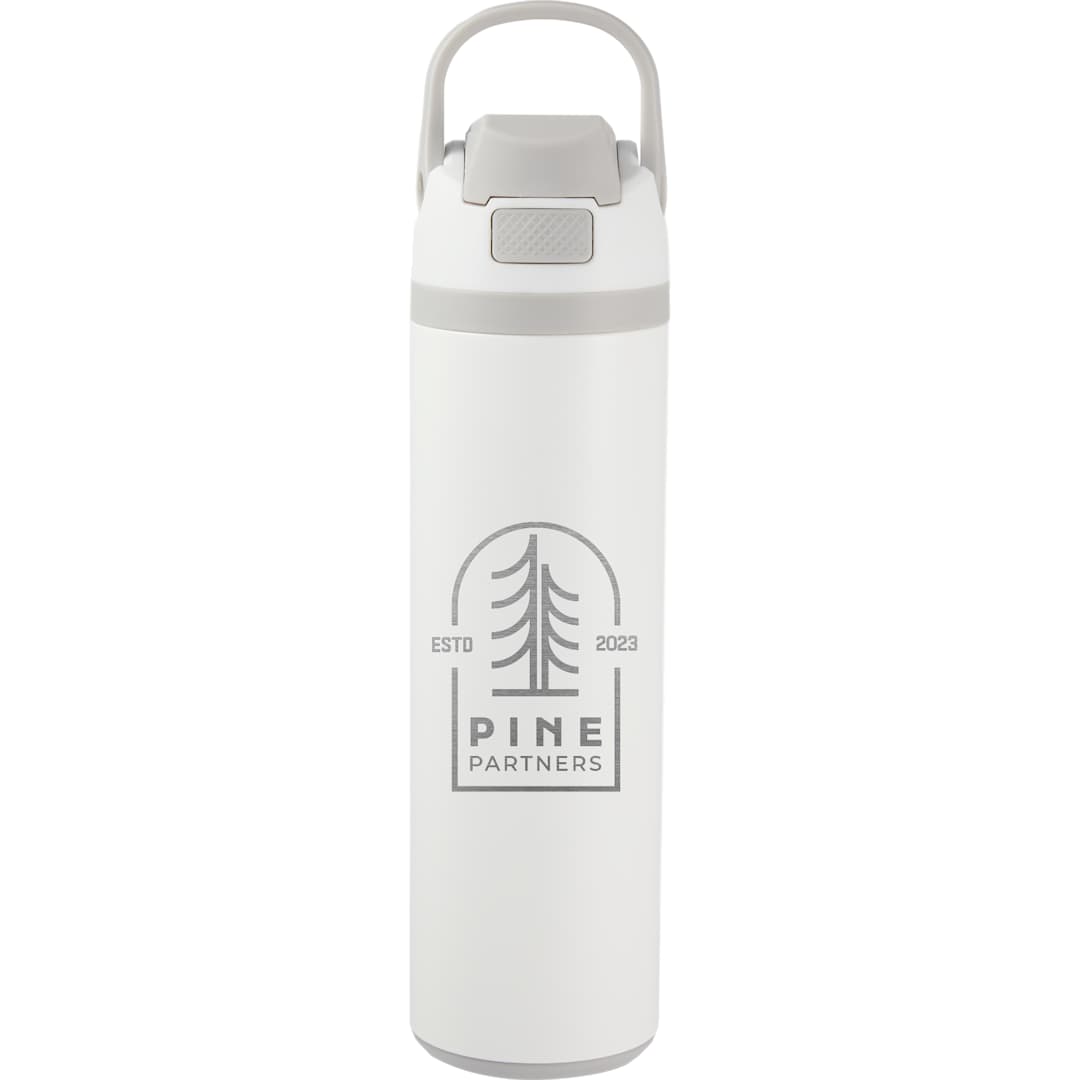 Front View of White Reef 24oz Vacuum Recycled Stainless-steel Bottle