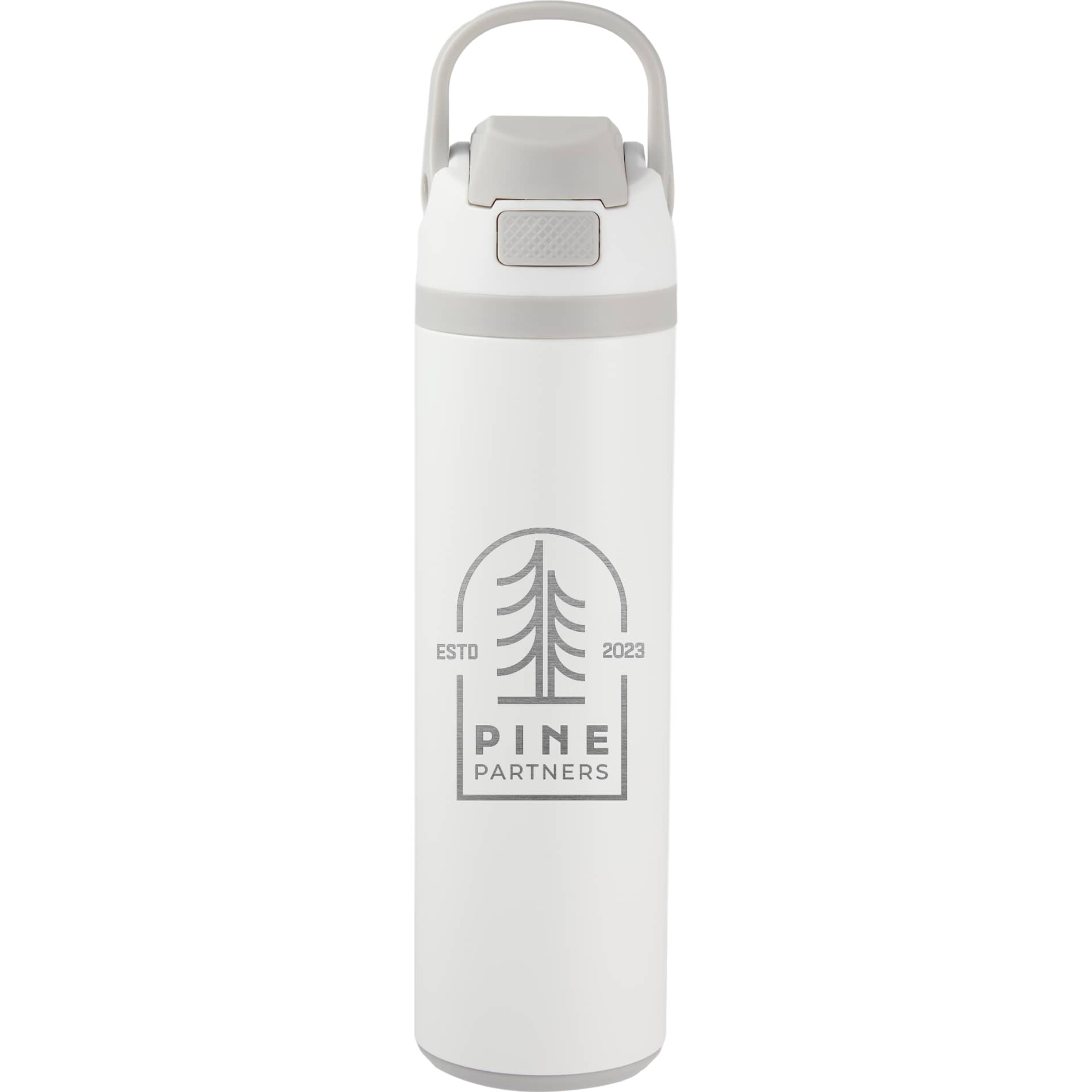 Front View of White Reef 24oz Vacuum Recycled Stainless-steel Bottle