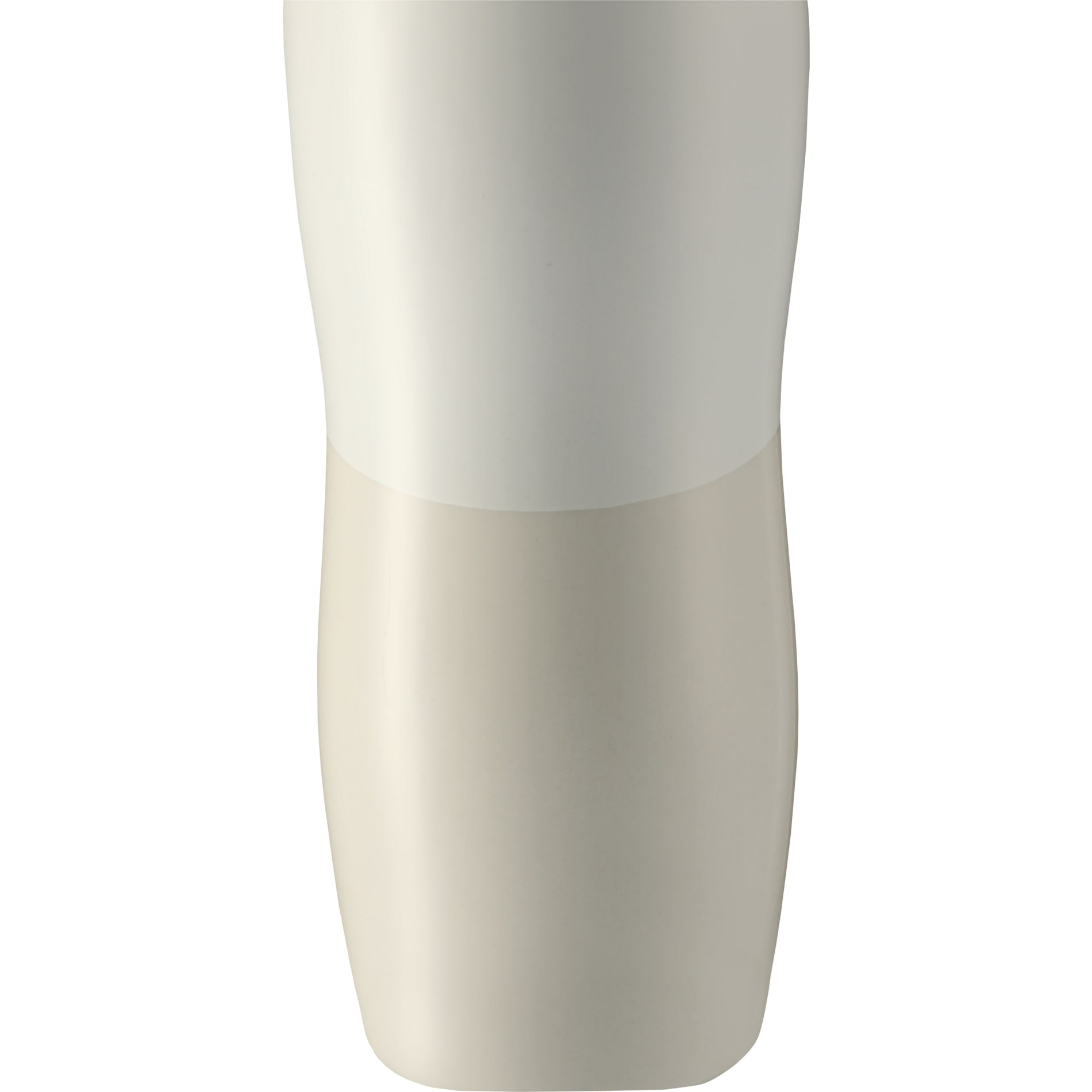 Front View of White Reno Double Wall Ceramic Tumbler w/Wood Lid 10oz plain