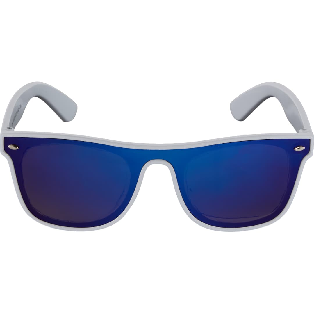 Front View of White Samson Recycled Single-Lens Sunglasses plain