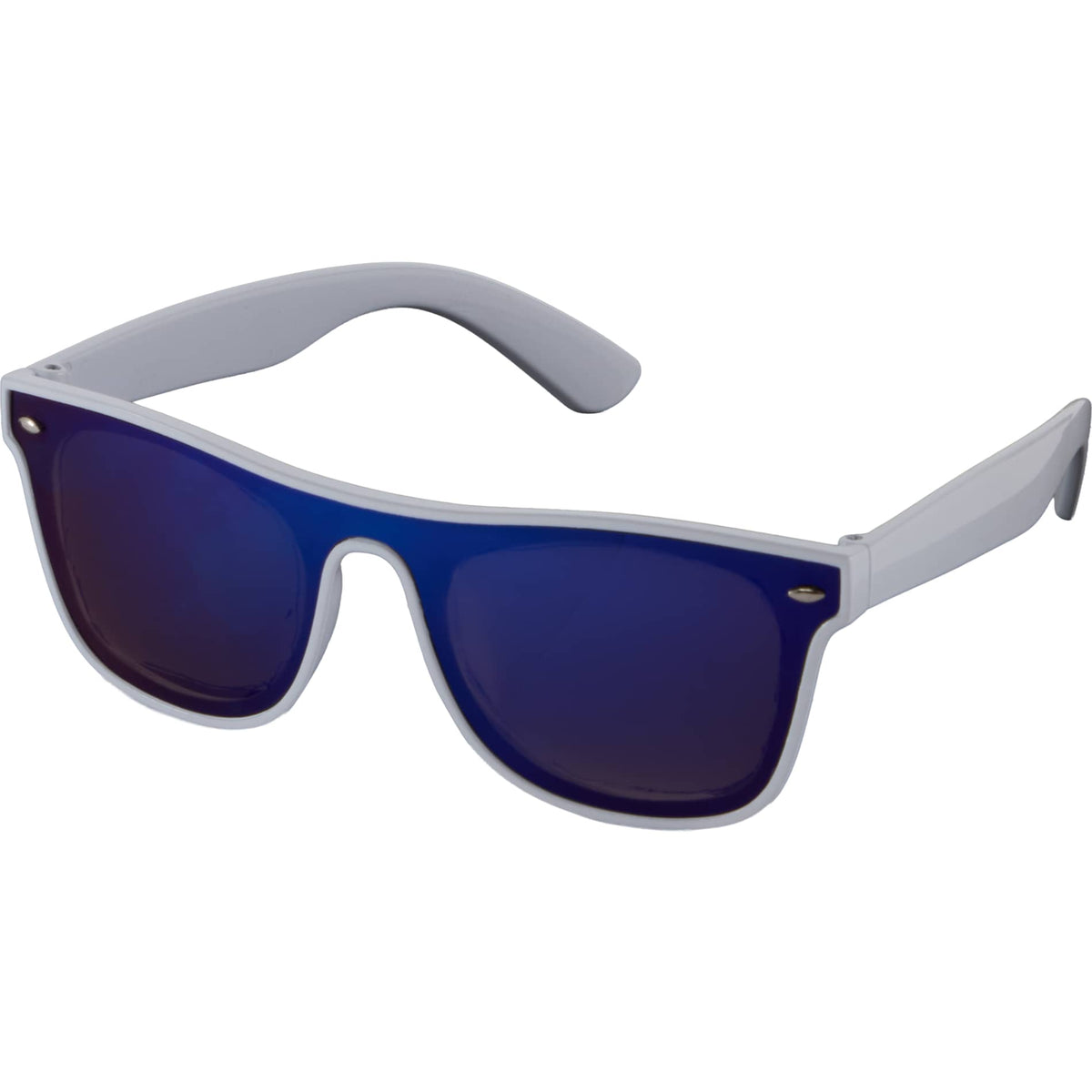 Front View of White Samson Recycled Single-Lens Sunglasses plain