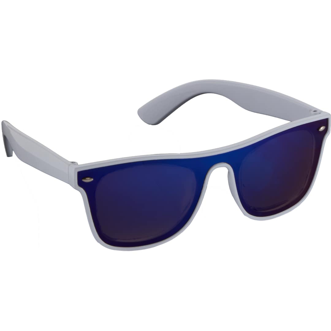 Front View of White Samson Recycled Single-Lens Sunglasses plain