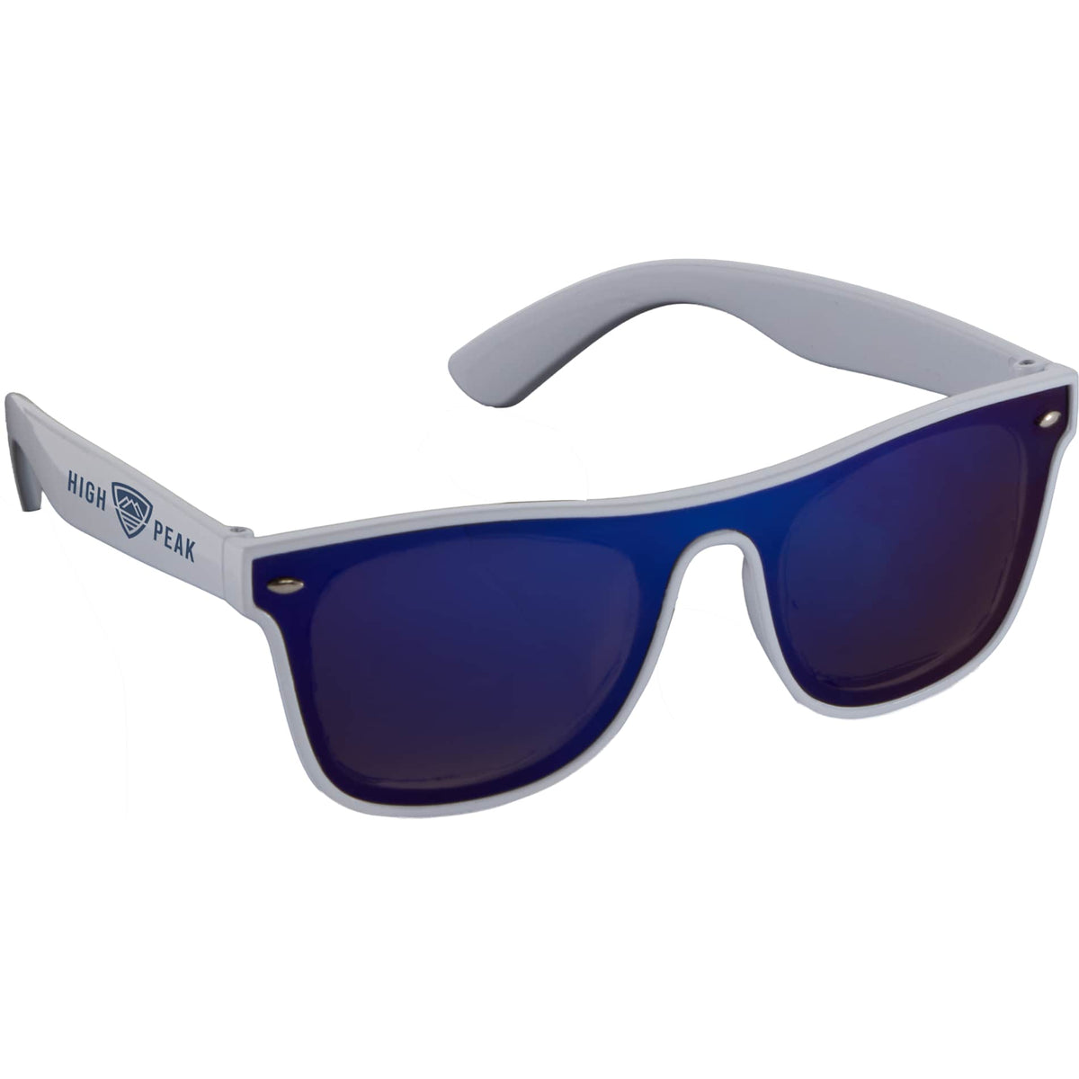 Front View of White Samson Recycled Single-Lens Sunglasses