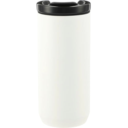 Front View of White Seneca Tumbler 16oz w/ Ceramic Lid & Lining plain