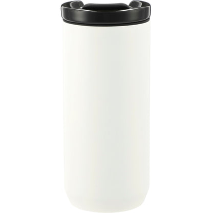 Front View of White Seneca Tumbler 16oz w/ Ceramic Lid & Lining plain