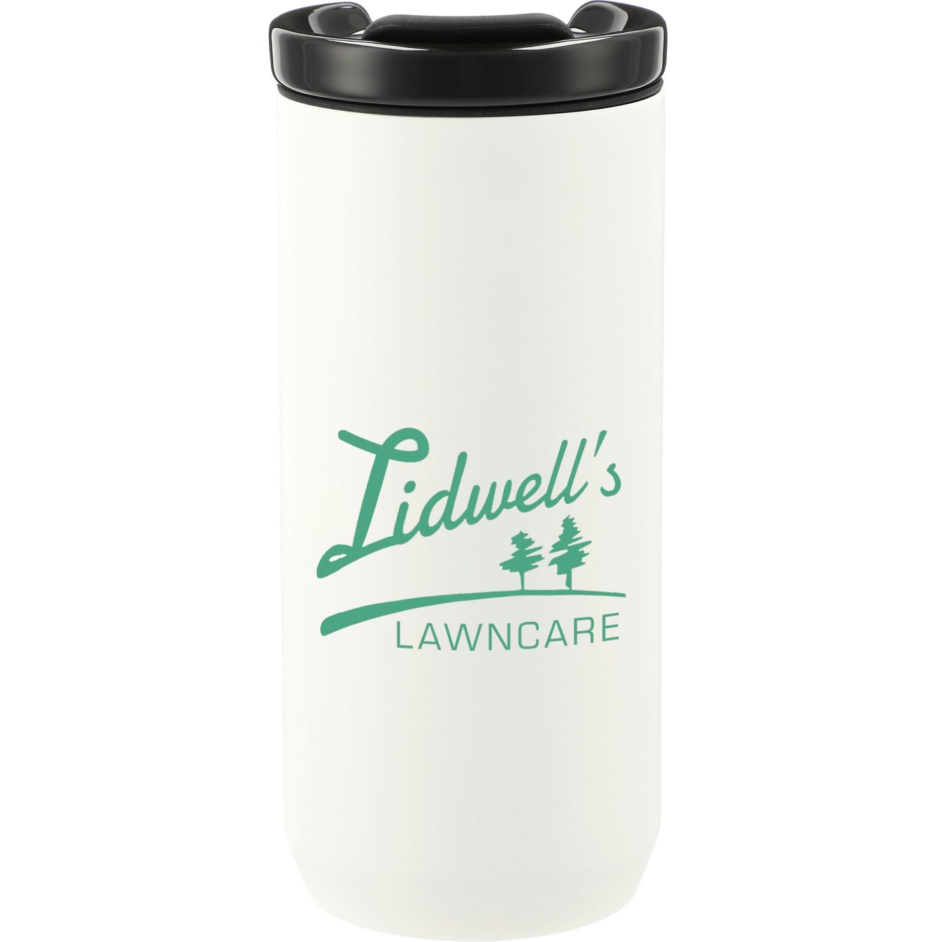 Front View of White Seneca Tumbler 16oz w/ Ceramic Lid & Lining