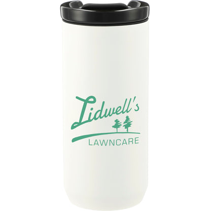 Front View of White Seneca Tumbler 16oz w/ Ceramic Lid & Lining