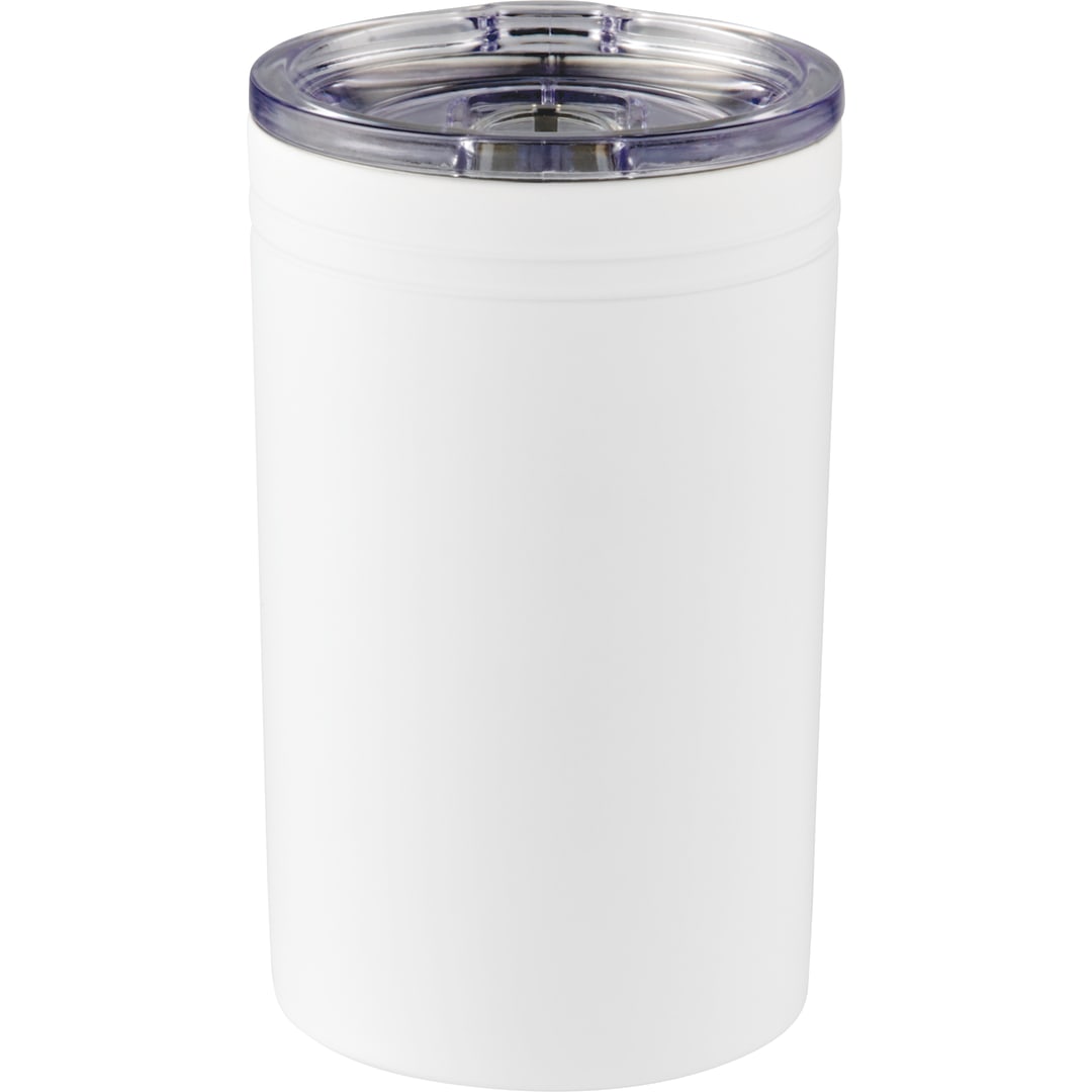 Front View of White Sherpa 11-oz. Vacuum Tumbler & Insulator plain