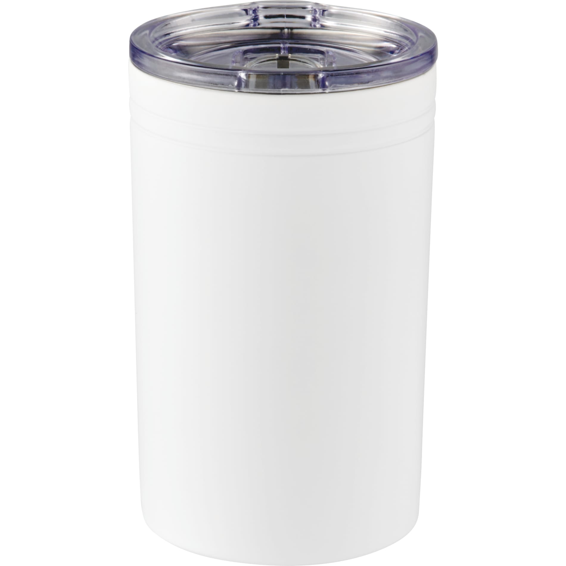 Front View of White Sherpa 11-oz. Vacuum Tumbler & Insulator plain