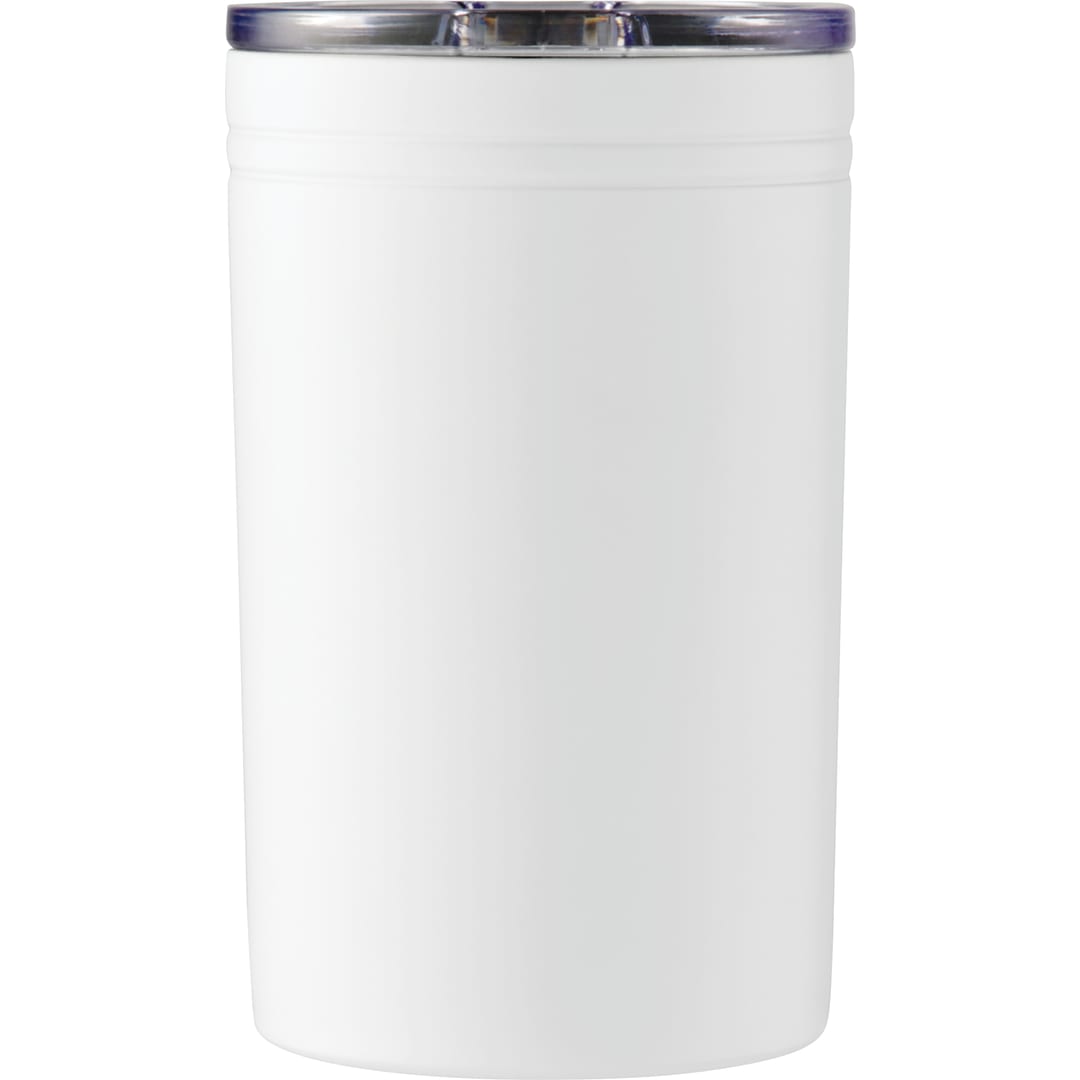 Front View of White Sherpa 11-oz. Vacuum Tumbler & Insulator plain