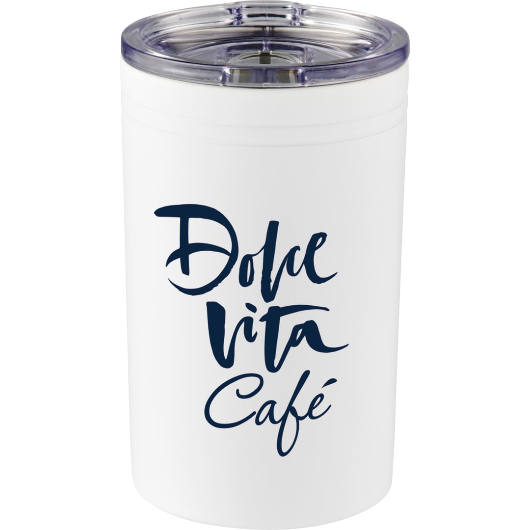 Front View of White Sherpa 11-oz. Vacuum Tumbler & Insulator