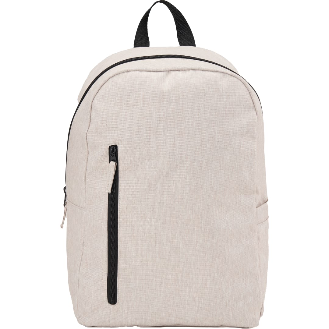 Front View of White Skye Recycled Laptop Backpack plain
