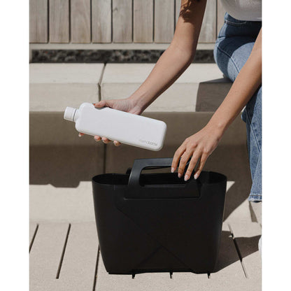 Front View of White SLIM Stainless Steel memobottle plain