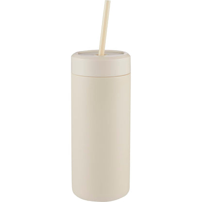 Front View of White Sol Tonal Straw Tumbler 20oz plain