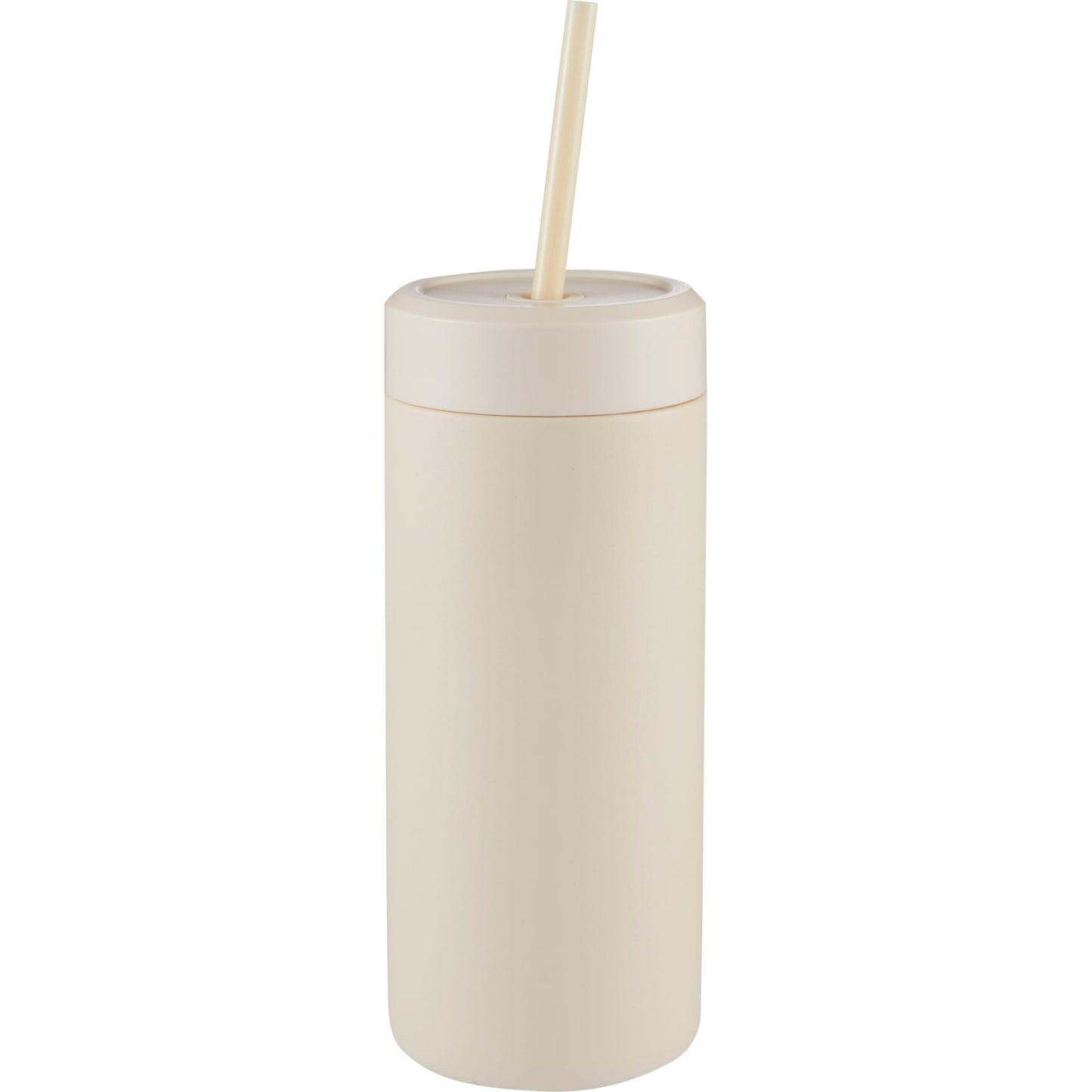 Front View of White Sol Tonal Straw Tumbler 20oz plain