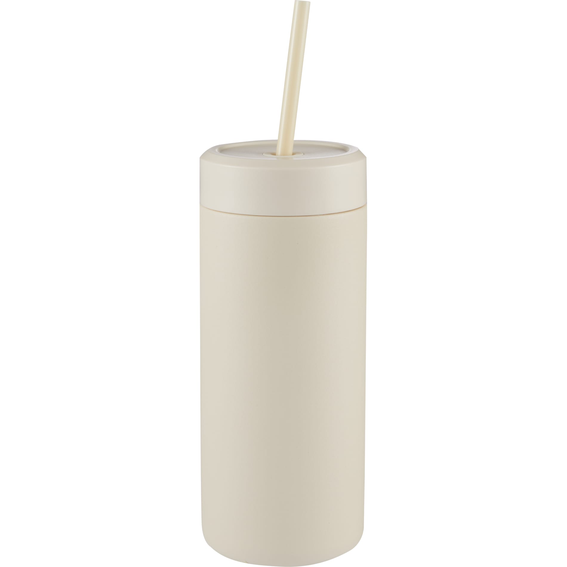 Front View of White Sol Tonal Straw Tumbler 20oz plain