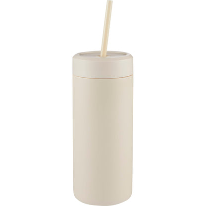 Front View of White Sol Tonal Straw Tumbler 20oz plain