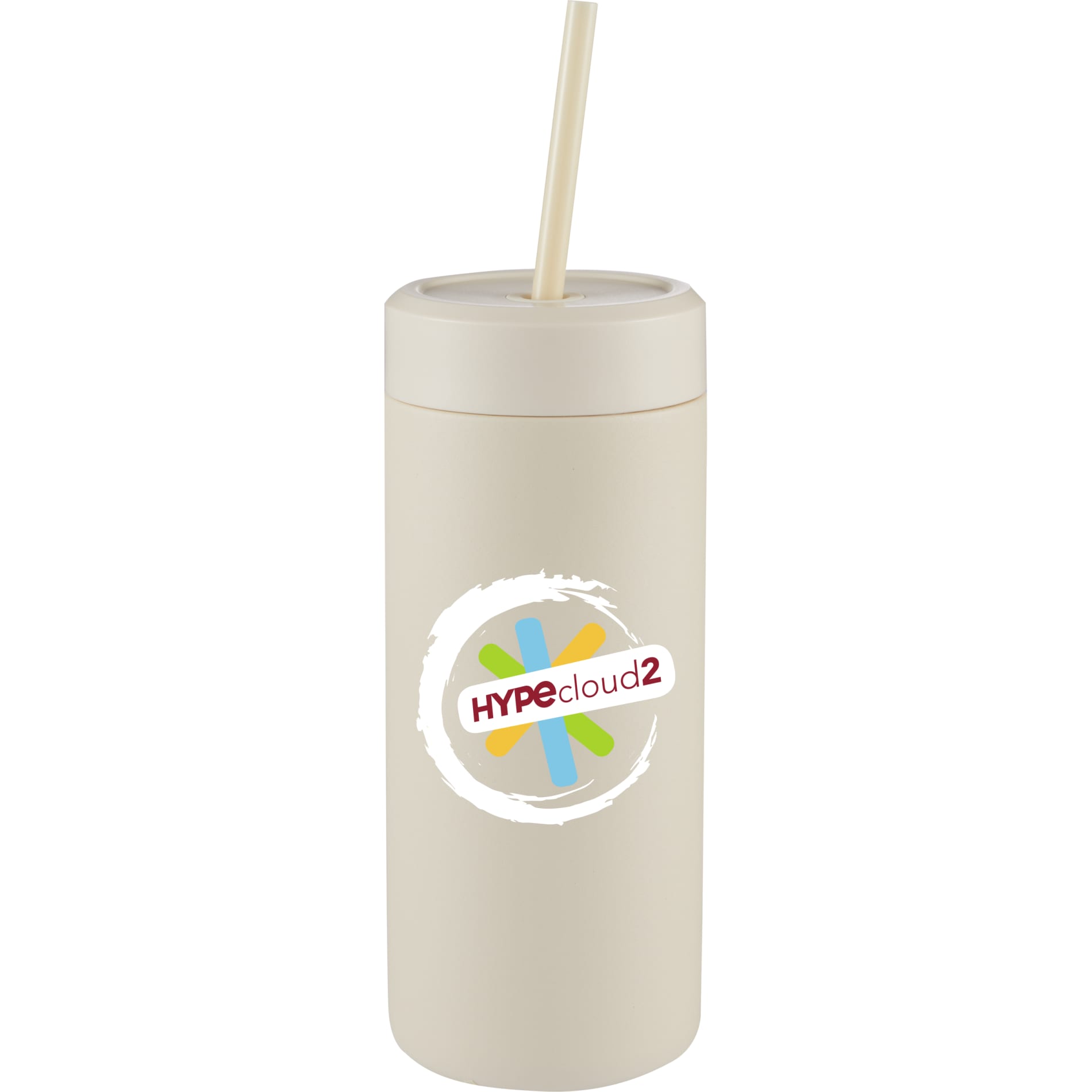 Front View of White Sol Tonal Straw Tumbler 20oz