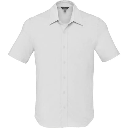 Front View of White TATRA Eco Short Sleeve Knit Shirt - Men's plain
