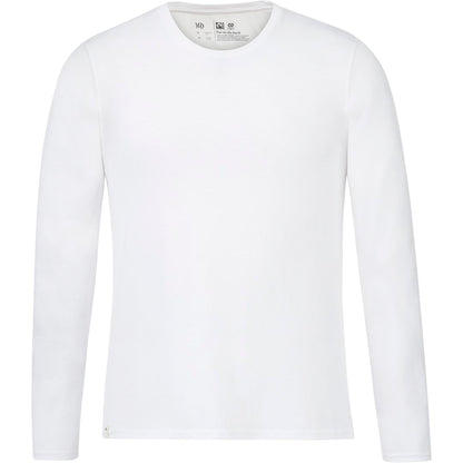 Front View of White tentree Organic Cotton Longsleeve Tee - Men's plain