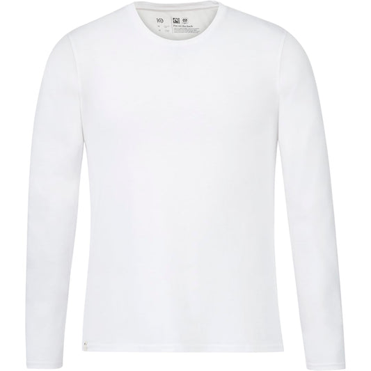 Front View of White tentree Organic Cotton Longsleeve Tee - Men's plain