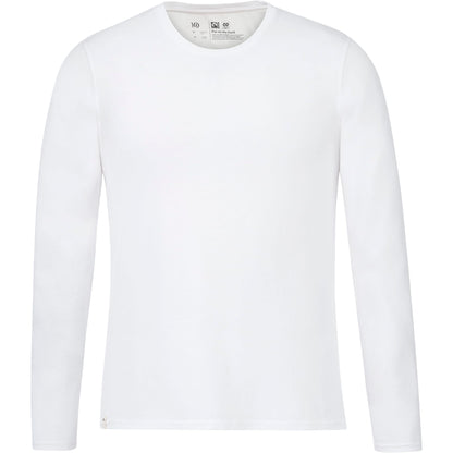 Front View of White tentree Organic Cotton Longsleeve Tee - Men's plain