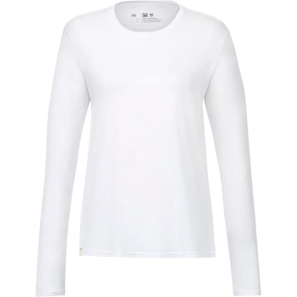 Front View of White tentree Organic Cotton Longsleeve Tee - Women's plain