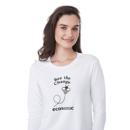 Front View of White tentree Organic Cotton Longsleeve Tee - Women's