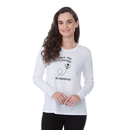 Front View of White tentree Organic Cotton Longsleeve Tee - Women's
