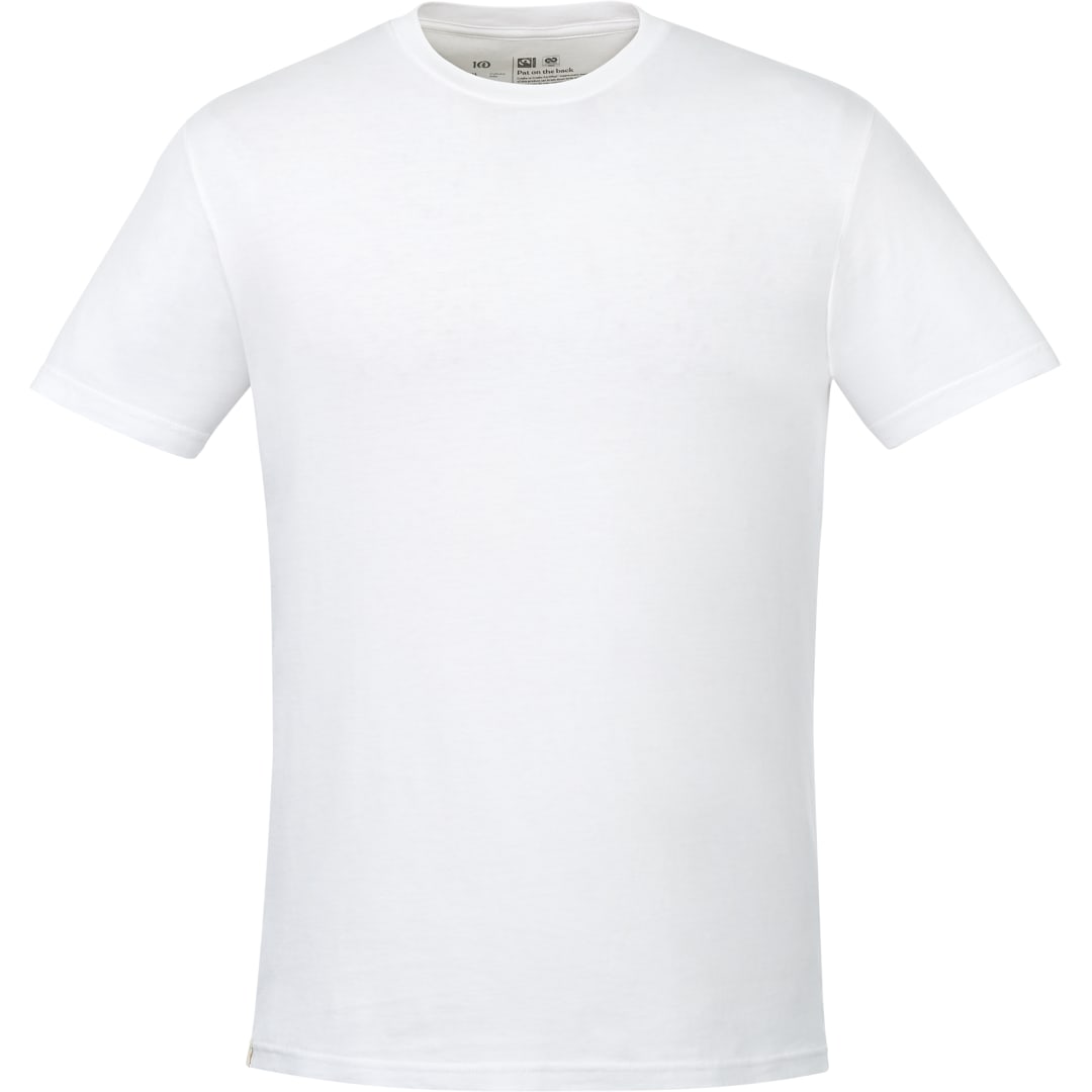 Front View of White tentree Organic Cotton Short Sleeve Tee - Men's plain