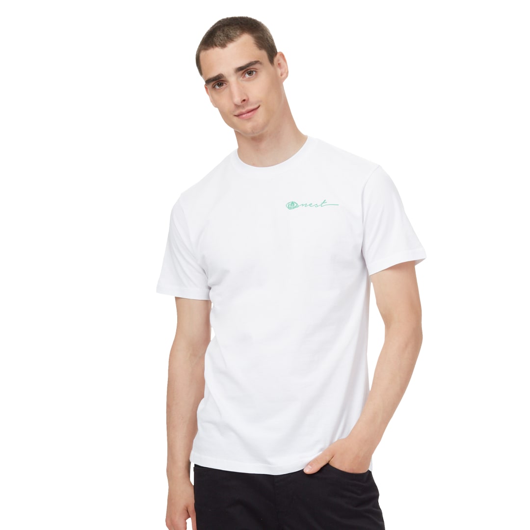 Front View of White tentree Organic Cotton Short Sleeve Tee - Men's