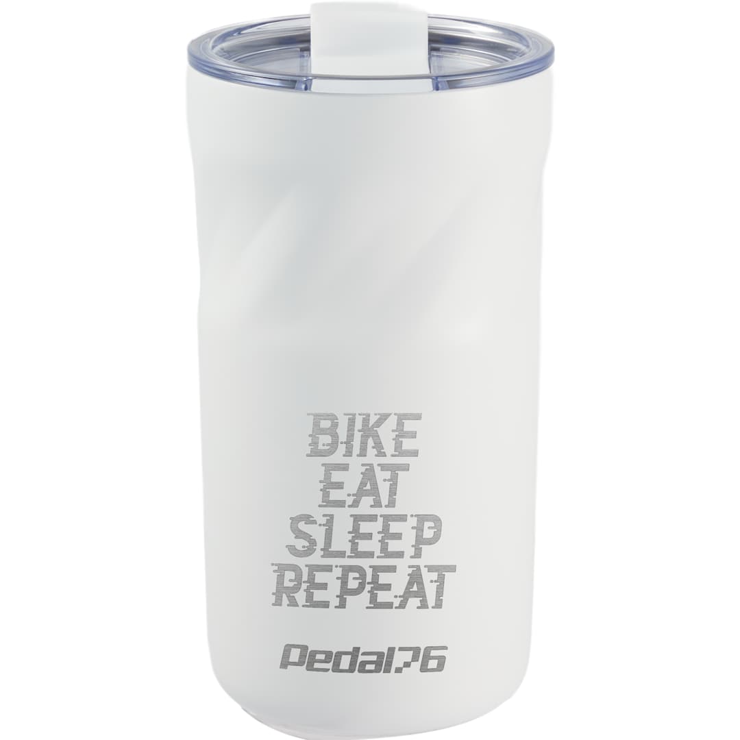 Front View of White Thalia 16oz Vacuum Tumbler