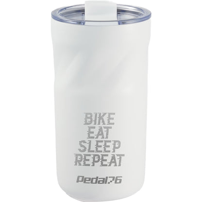 Front View of White Thalia 16oz Vacuum Tumbler