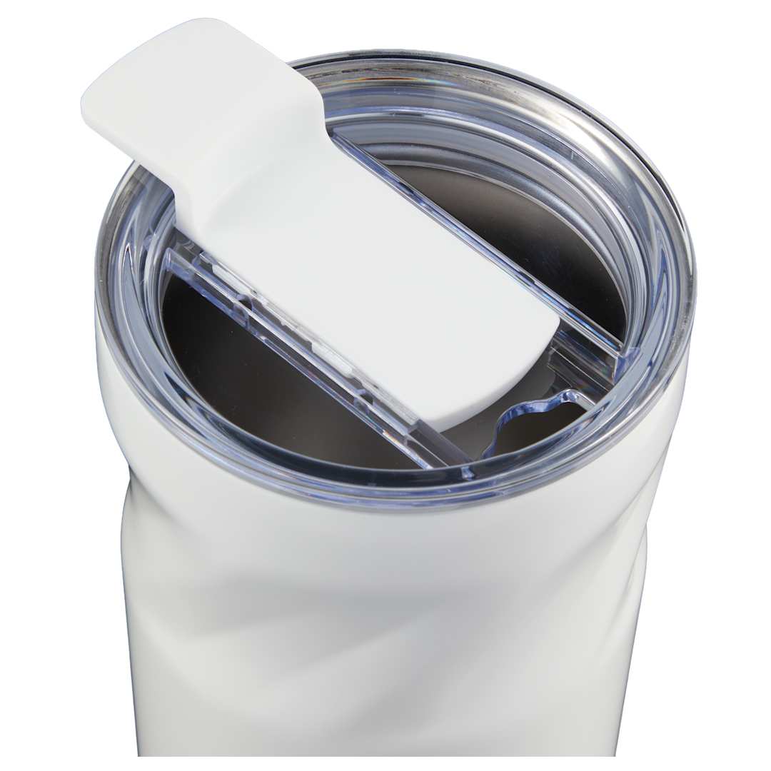 Front View of White Thalia 16oz Vacuum Tumbler
