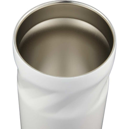 Front View of White Thalia 16oz Vacuum Tumbler