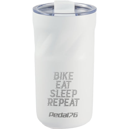 Front View of White Thalia 16oz Vacuum Tumbler