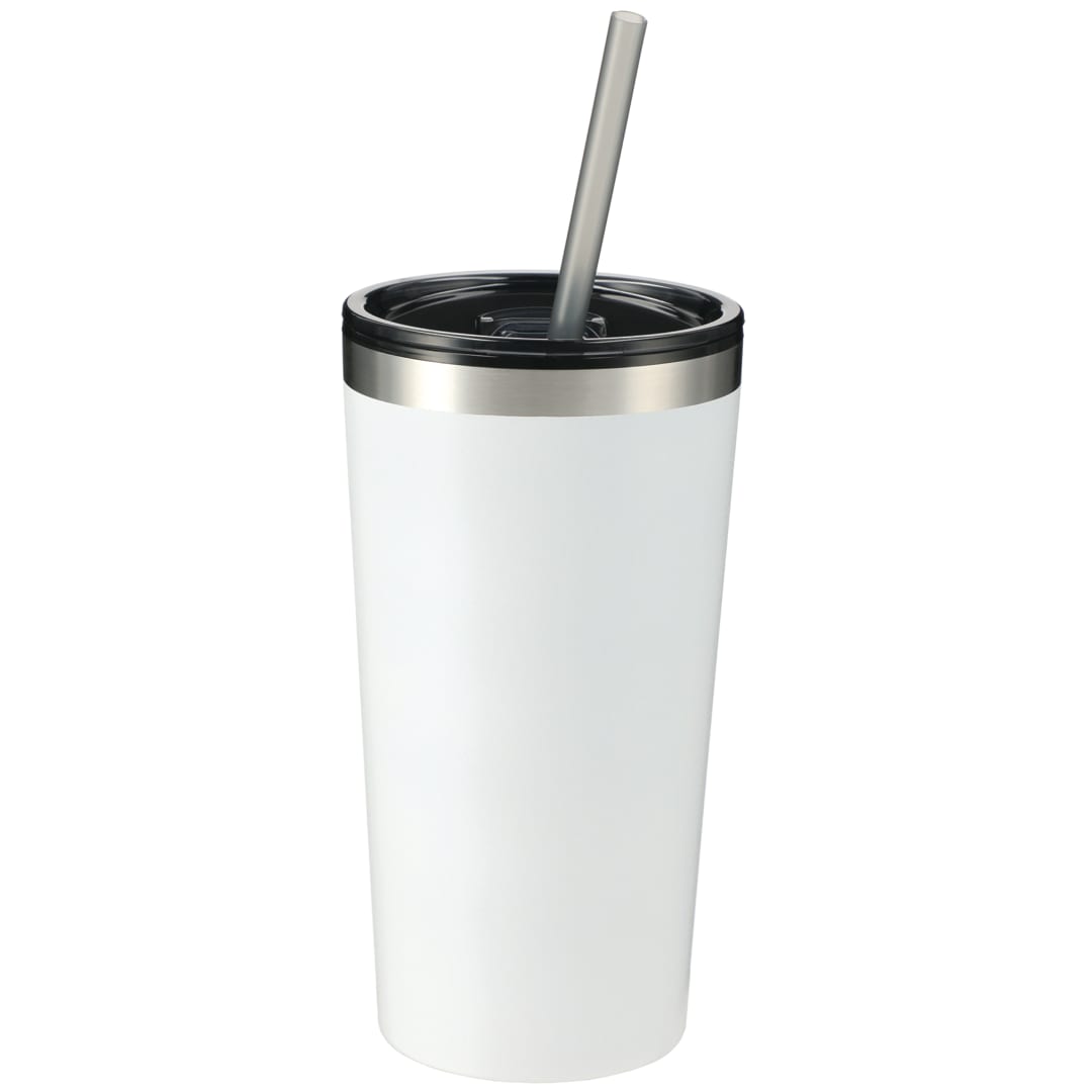 Front View of White Thor 16oz Tumbler plain