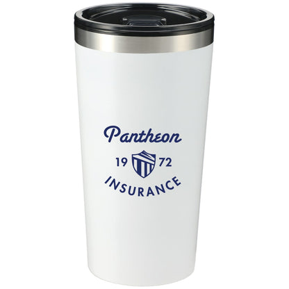 Front View of White Thor 16oz Tumbler