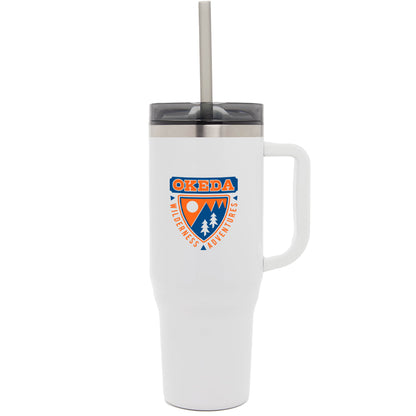 Front View of White Thor 40oz Straw Tumbler