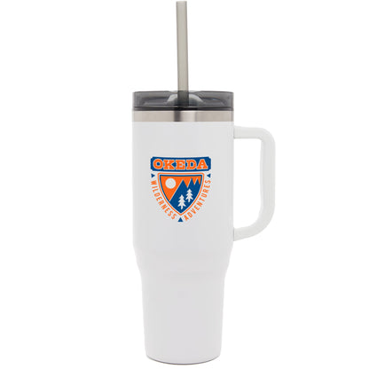 Front View of White Thor 40oz Straw Tumbler
