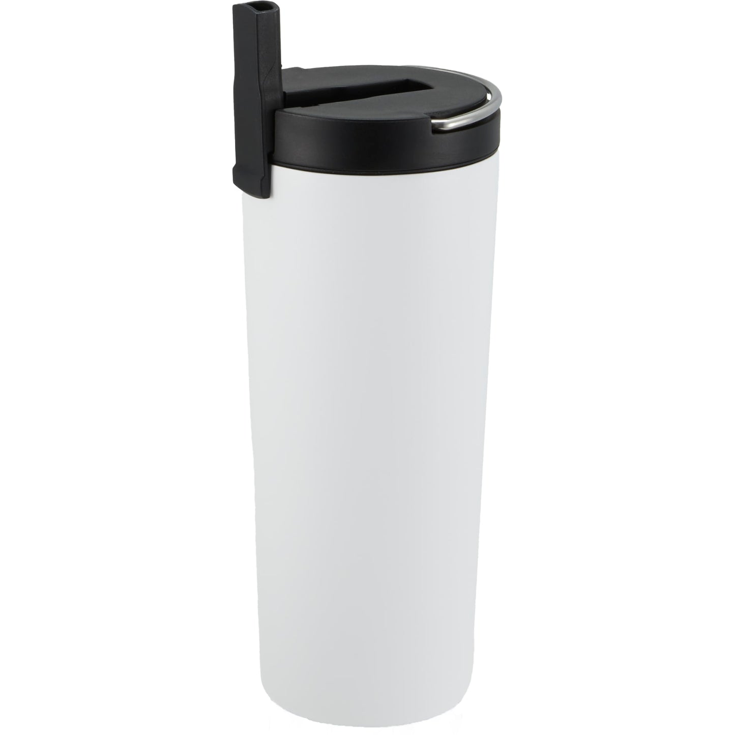 Front View of White Thor Copper Insulated Tumbler 24oz Flip Straw Lid plain